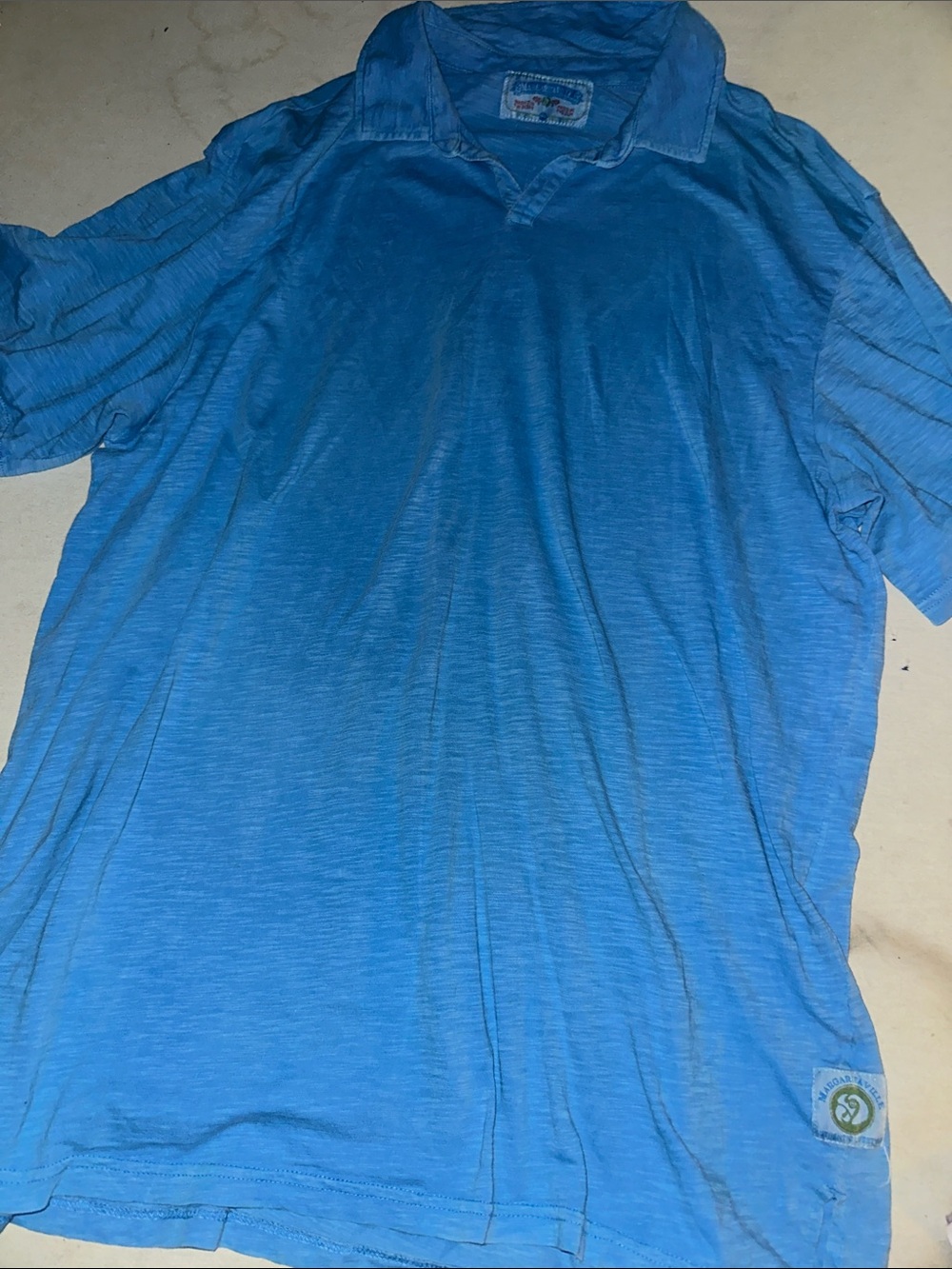 Mens Size 2XL Light Blue Polo Shirt